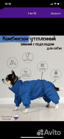 Комбинезон зимний для собак