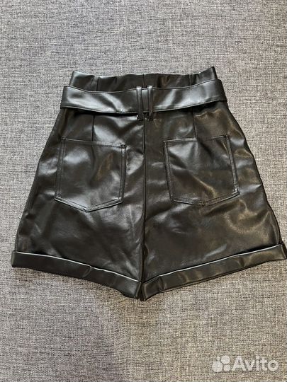 Pull and bear шорты кожаные