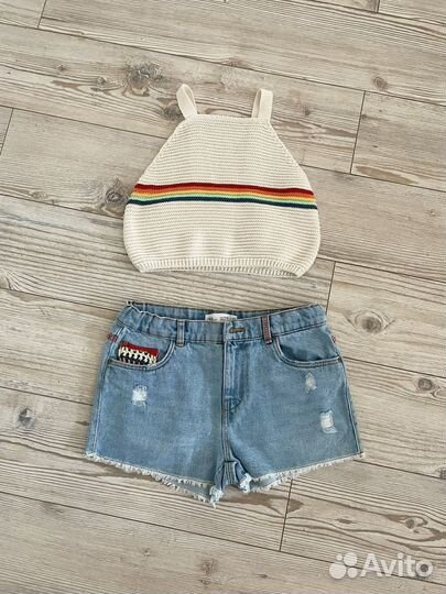 Шорты джинсовые и топ Zara p.152