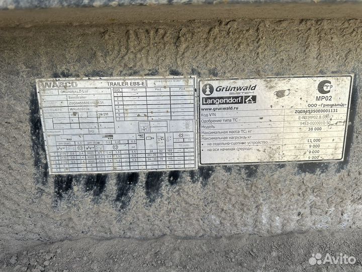 Полуприцеп самосвальный Grunwald 9453-0000010-50, 2014