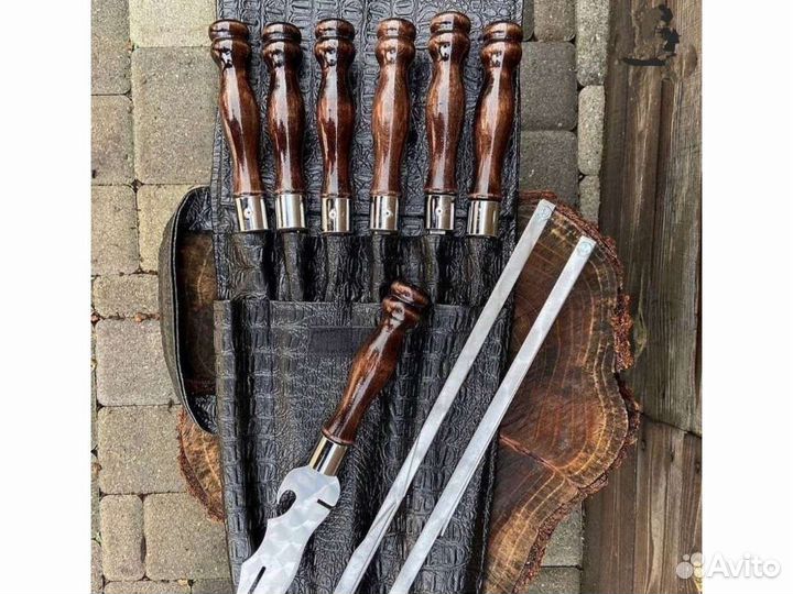 Набор шампуров в чехле из Эко-кожи 