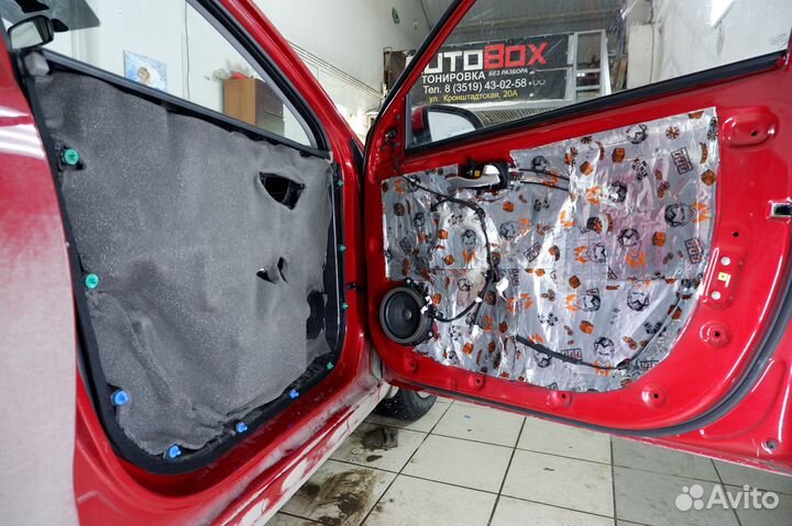 Kia Rio Шумоизоляция дверей от Шумoff