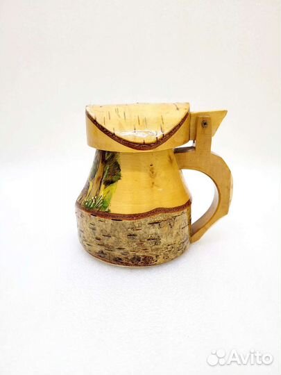 Кружка деревянная с крышкой