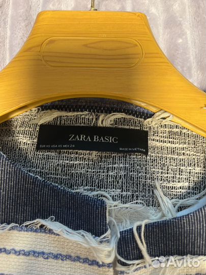 Zara пальто жакет фактурный хлопок XS