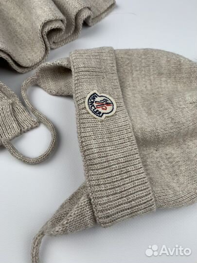 Зимняя шапка с шарфом на 0-1 год Mon.cler