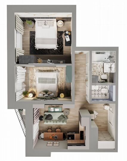 2-к. квартира, 60,8 м², 17/18 эт.