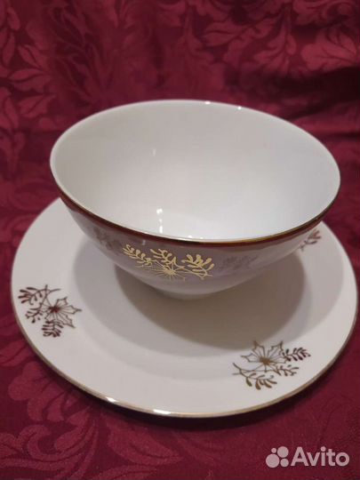 Чашка бульонная на блюдце