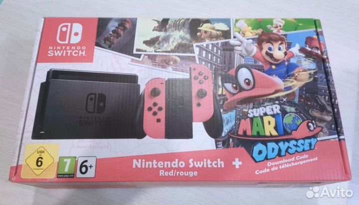 Nintendo Switch Red Super Mario Odyssey Bundle