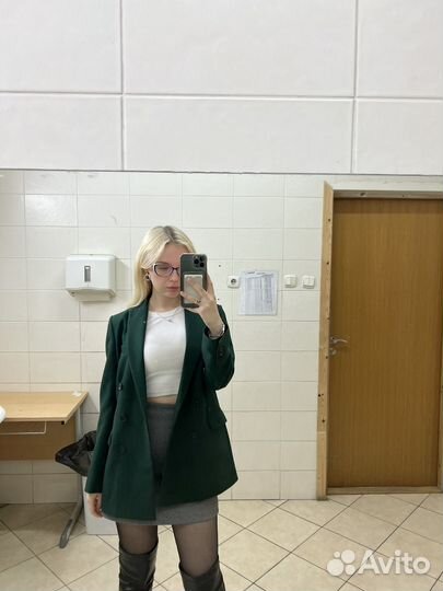 Зеленый пиджак zara