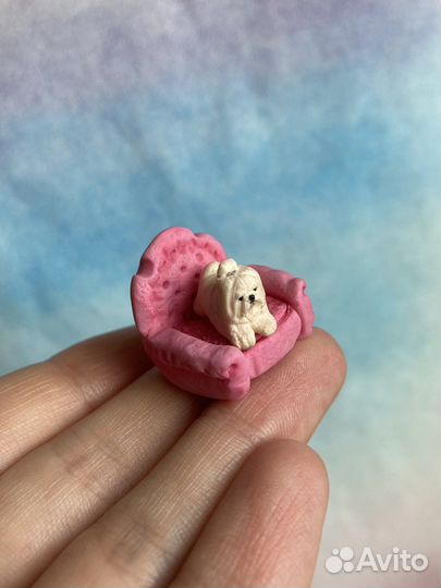 Миниатюрные фигурки собак (Мальтийская болонка)