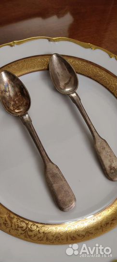 Серебряные ложки 1863г, 84 проба, Царская Россия