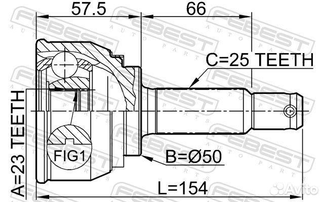 Шрус внешний перед прав/лев 0410011 Febest