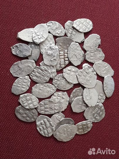 Чешуйки Петр 1 серебро - 40шт