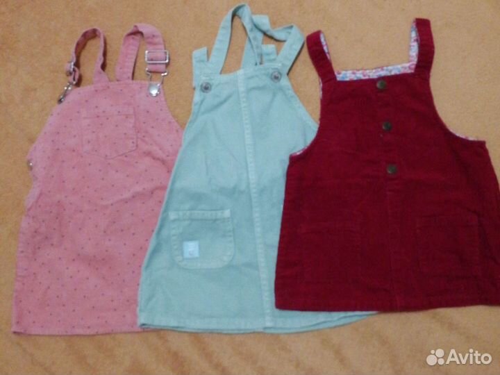 Детские вещи для девочки, сарафаны, юбки 86-104