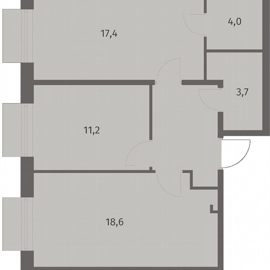 2-к. квартира, 62,1 м², 7/8 эт.