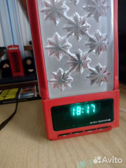 Светильник ночник,Электроника, с часами,стекло