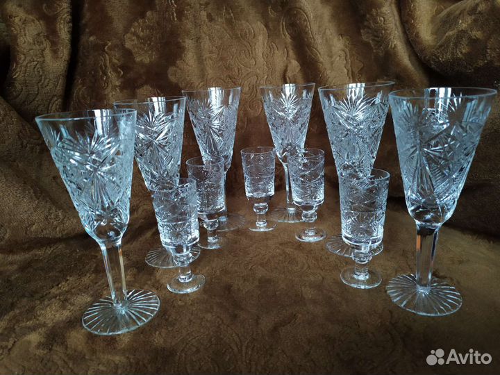 Коллекция хрустальных рюмок, стаканов СССР