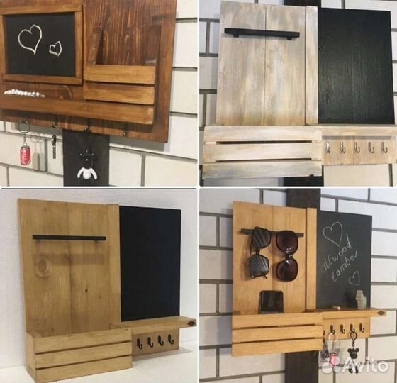 Ключница настенная дерево массив полка