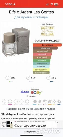 Парфюмерия оригинал б/у