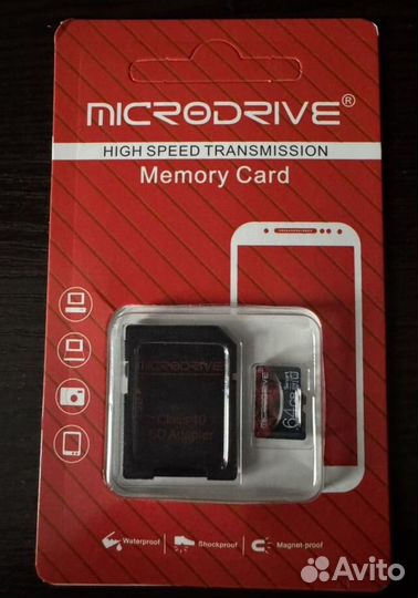 Флешка micro sd 64 GB с адаптером новая