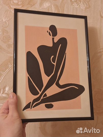 Постер картина ручной работы с девушкой