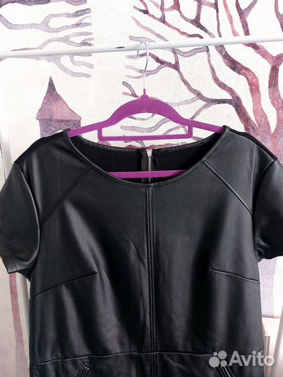 Платье(экокожа трикотаж) 48-50