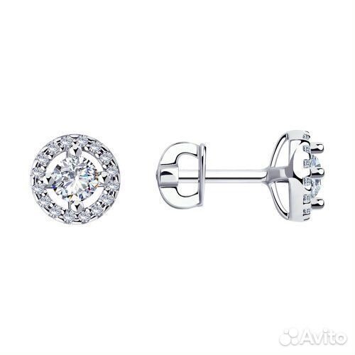 Серьги пусеты серебро