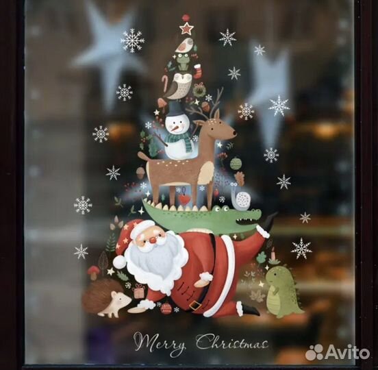 Новогодние наклейки (зеркальные)