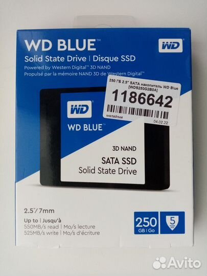 Жесткий диск WD Blue 250 гб SATA III