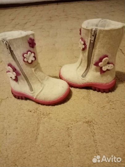 Сапожки детские для девочки, войлок, подошва резин