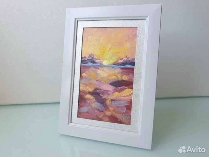 Картина пейзаж Прованс 12,5х17,5см масло в раме