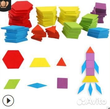 Головоломка пазл Монтессори 155 детали дерево