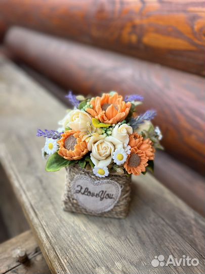 Букет из мыла учителю, воспитателю, няне