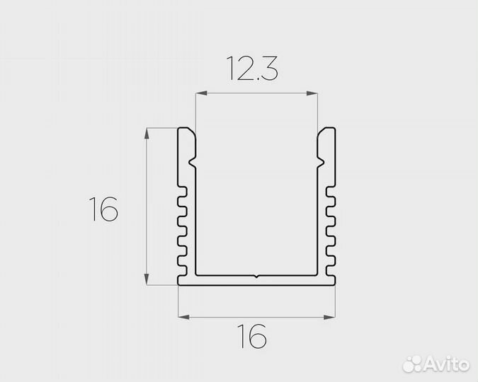 Алюм. профиль для светодиодных лент LUX- 1616