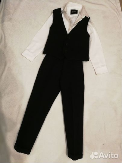 Костюм чёрный тройка Gulliver р.116
