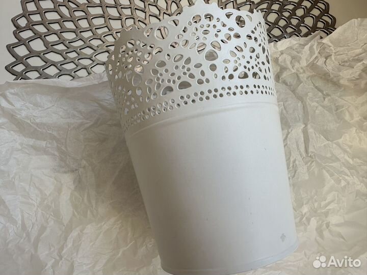 Кашпо для цветов белое IKEA Skurar