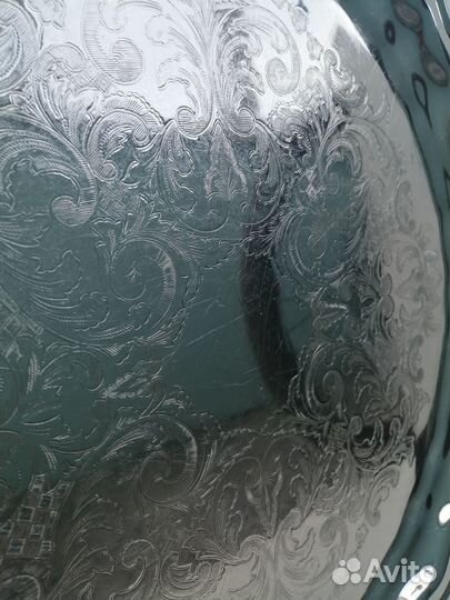 Поднос СССР Кольчугино / никелированный мельхиор