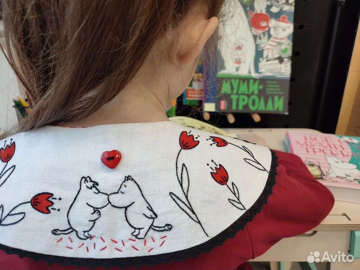 Съемный воротничок на ребенка ручная работа