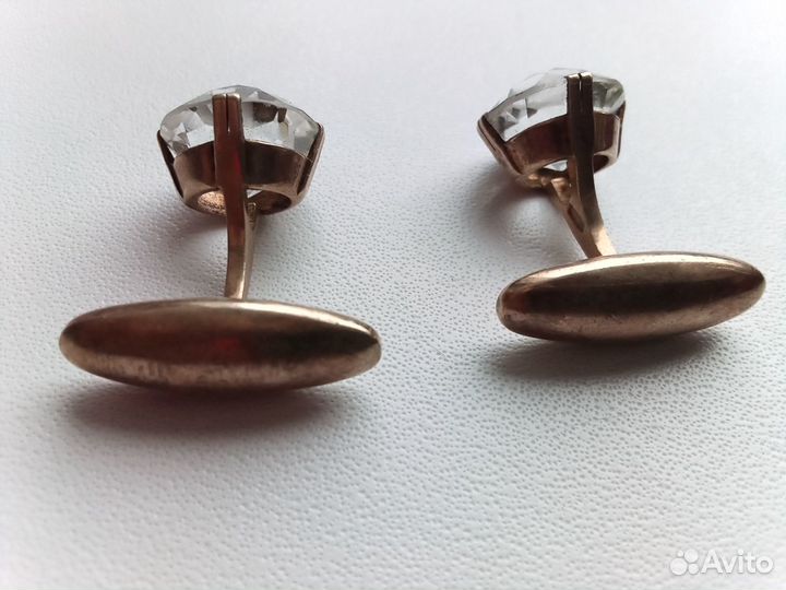 Запонки СССР, позолоченные, серебро 875 пр. звезда