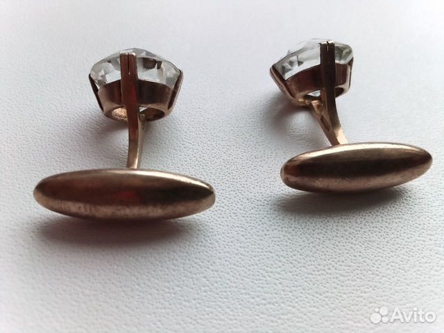 Запонки СССР, позолоченные, серебро 875 пр. звезда