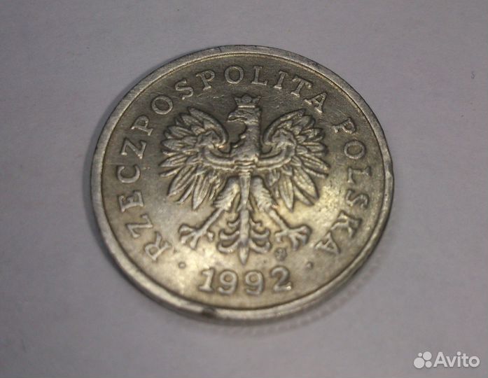 Польская монета 20 гроши, 1992 года