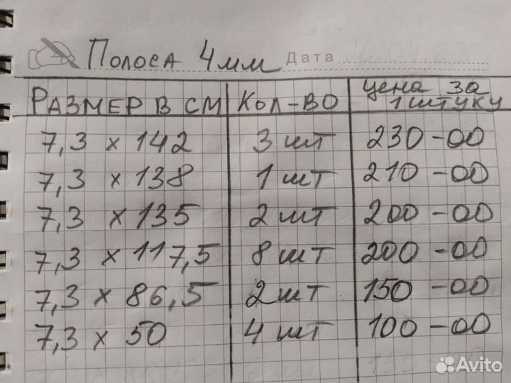 Лист 3мм и полоса 4мм