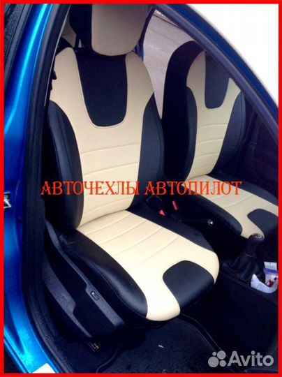 Чехлы Автопилот Renault Kaptur из экокожи чёр-бел