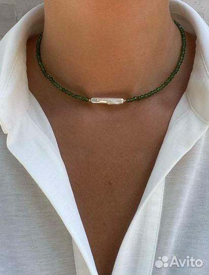 Колье чокер из натуральных камней