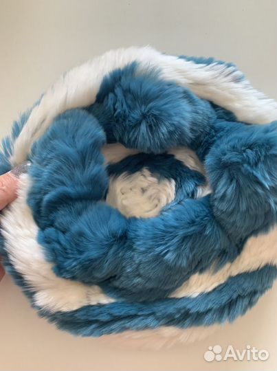 Новый Берет вязаный кролик натуральный мех