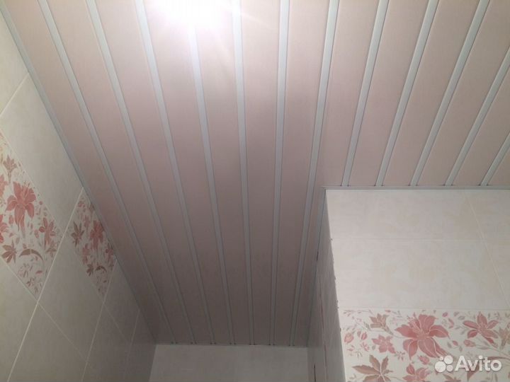 Реечные потолки. Комплект 1,72*1,5 м. Роза/бел.гл
