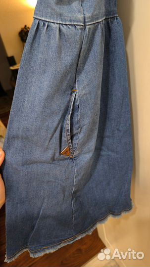 Сарафан джинсовый на бретельках для беременных 44