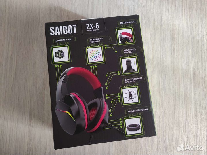 Игровые наушники TFN Saibot ZX-6 red