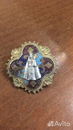 Этническая религиозная брошь икона 19 век