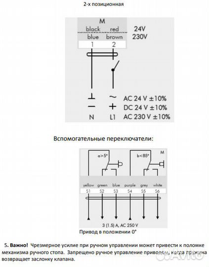 Электропривод заслонки Lufberg DA005S220S 5Нм